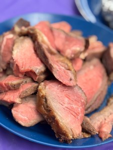 Finished Tri-tip cooked on campfire